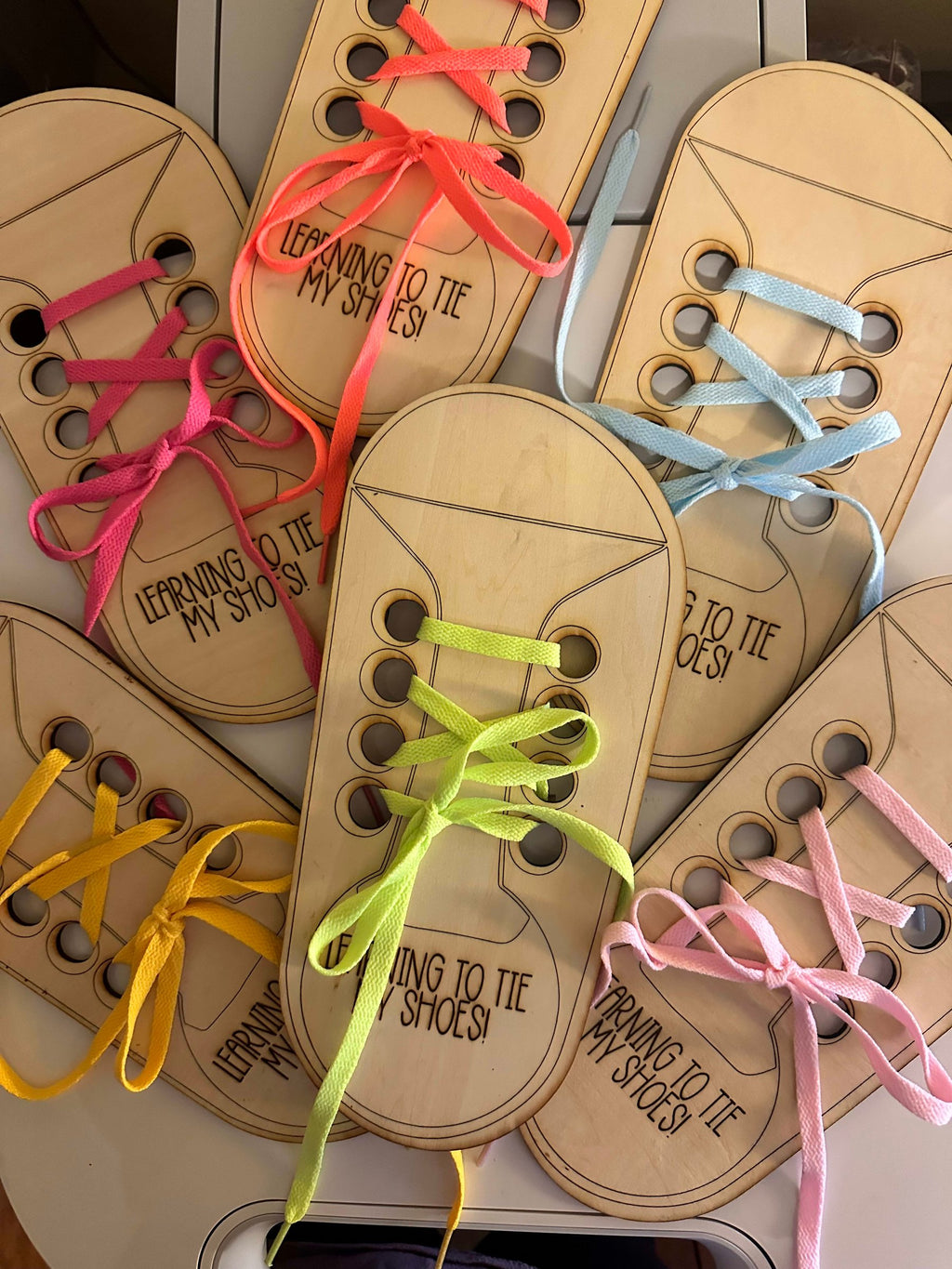 Learning To Tie My Shoes & School rider tags